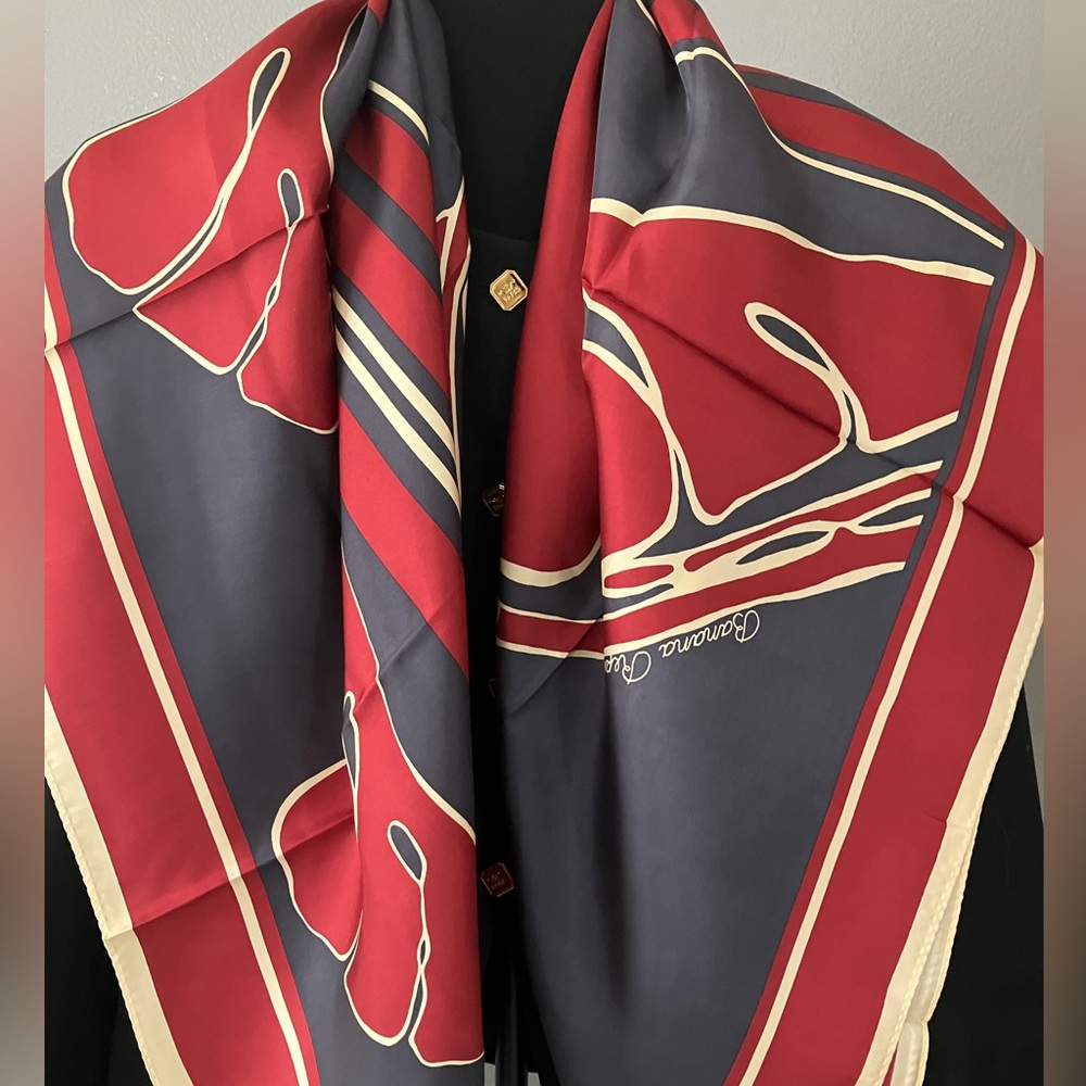 100% Silk Banana Republic Silk Scarf Large Dappled Leaf